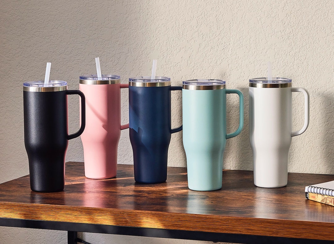 40 Oz Tumbler With Handle / Travel Tumbler With Handle / Large Tumbler With Handle 40 Oz Cup