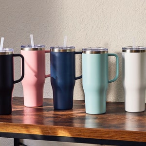 40 oz Tumbler with Handle / Travel Tumbler with handle / Large Tumbler with handle 40 oz Cup / 40 oz Charger Tumbler