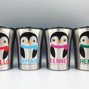 Penguin Kids Cups / Christmas Kids Cups / Personalized Christmas Cups / Penguin Tumbler / Kids Christmas Tumbler / Penguin Mug