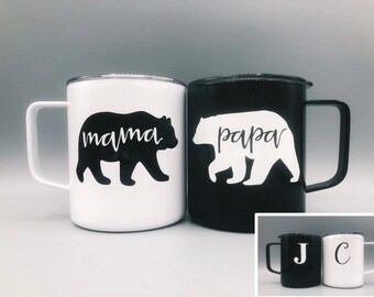 Mama Bear Papa Bear Mug Set / Mama Bear Mug / Papa Bear Mug / Personalized Mom Gift / Personalized Dad Gift / Personalized Mom Mug