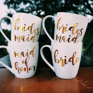 Bride Mug / Bridesmaid Mug / Maid of Honor Mug / Personalized Wedding Mug / Bridal Party Mug Set / Bridesmaid Mug Set / Mother of the bride