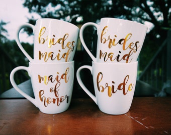 Bride Mug / Bridesmaid Mug / Maid of Honor Mug / Personalized Wedding Mug / Bridal Party Mug Set / Bridesmaid Mug Set / Mother of the bride