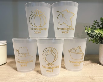 Friendsgiving Stadium Cups 2024: Frosted Party Favors