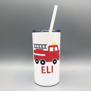 Firetruck Tumbler / Kids Firetruck Tumbler / Kids Firetruck Cup / Fire Engine Tumbler / Kids Fire Engine Cup / Firetruck Party