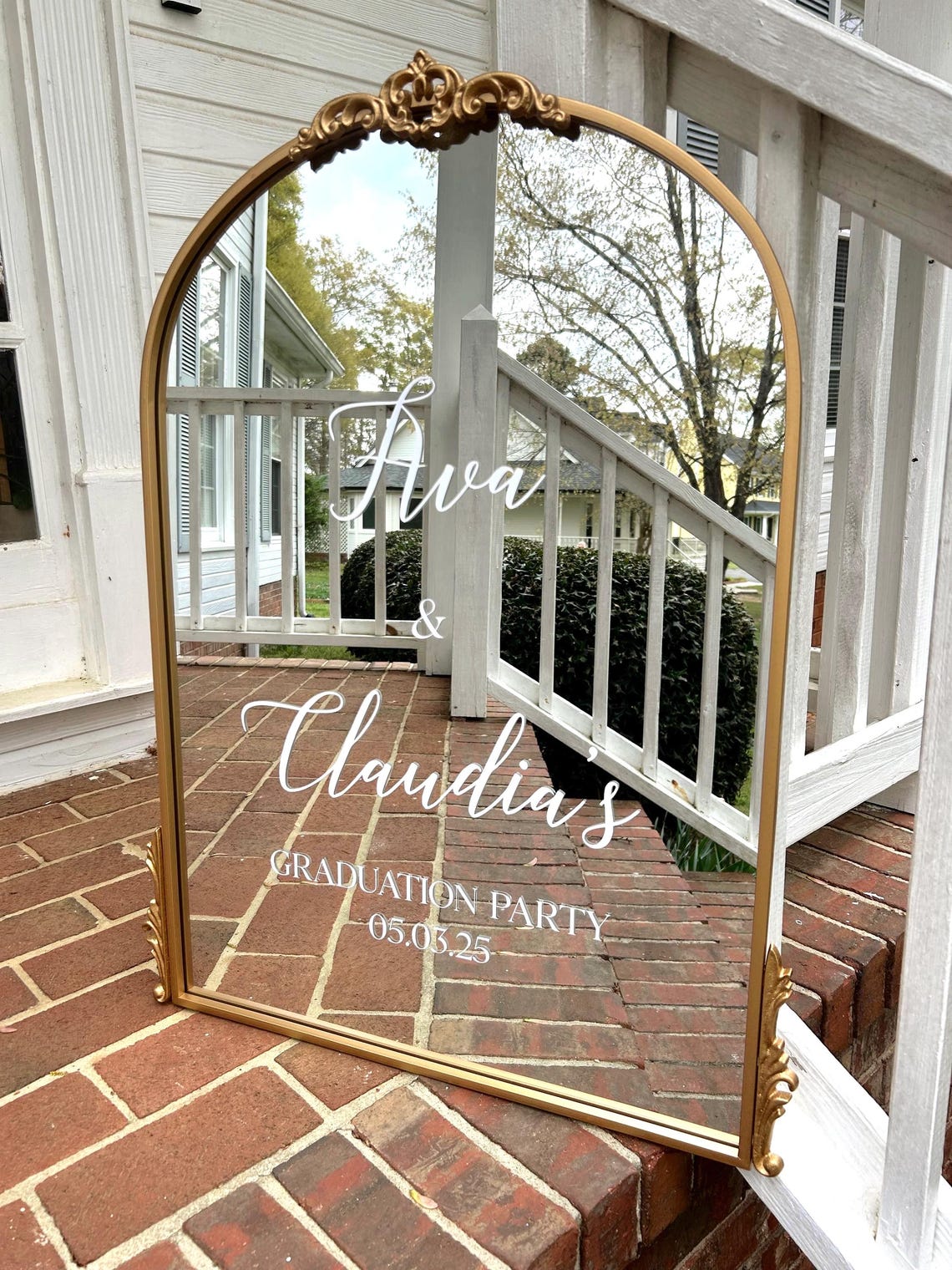 Custom Graduation Party Mirror: Elegant Gold Arch Welcome Sign - Etsy