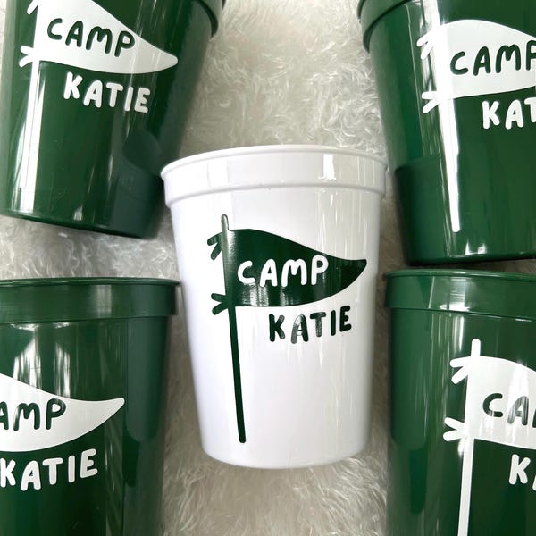 Camp Bachelorette Party Cups / Last Trail Before the Veil / Summer Camp Bachelorette Party / Camp Bride Bachelorette Party  / Camp Themed