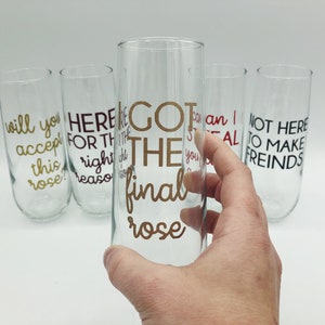 Bachelor Themed Champagne Flutes / Bachelorette Themed Champagne Flutes / The Bachelor Themed Party /The Bachelor Watch Party / The Bachelor image 2