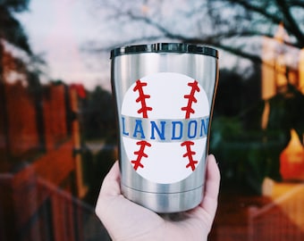Baseball Tumbler // Personalized Baseball Tumbler // Kids Baseball Cup