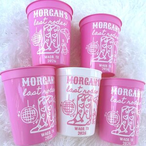 Last Rodeo Bachelorette Party Cups: Western Disco Nashville Theme / 16 oz Stadium Cups image 2