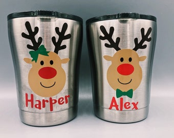Reindeer Kids Cups / Christmas Kids Cups / Personalized Christmas Cups / Reindeer Tumbler / Kids Christmas Tumbler / Reindeer Mug