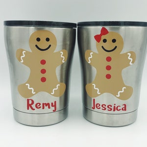 Gingerbread Kids Cups / Christmas Kids Cups / Personalized Christmas Cups / Gingerbread Tumbler / Kids Christmas Tumbler / Gingerbread Mug