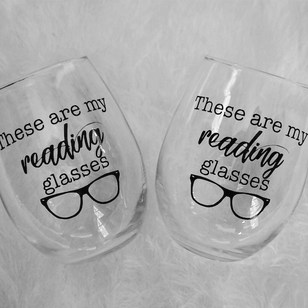 Book Club Wine Glasses / There are My Reading Glasses / Book lover gift / Book club Idea / Book Club Gift