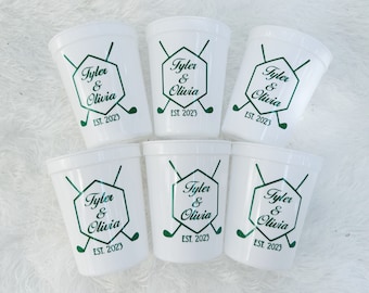 Personalized Golf Wedding Shower Cups: Country Club Theme