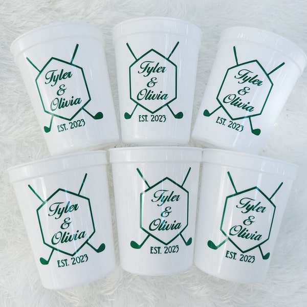 Golf Wedding Shower Cups / Country Club Wedding Shower Cups / Country Club Wedding / Golf Bridal Shower / Golf themed Couples Shower