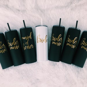 Bridal Party Tumblers / Custom Bridal Tumblers / Bridal Party Gifts / Bridesmaid Tumblers / Maid of Honor Tumbler / Bridesmaid Proposal