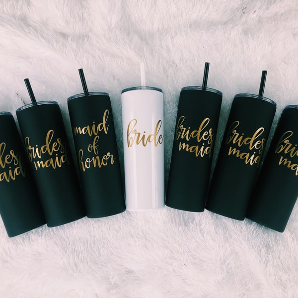 Bridal Party Tumblers / Custom Bridal Tumblers / Bridal Party Gifts / Bridesmaid Tumblers / Maid of Honor Tumbler / Bridesmaid Proposal