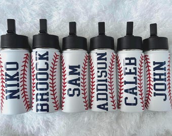 Baseball Water Bottles / Personalized Baseball Water Bottle / Baseball Team Water Bottles