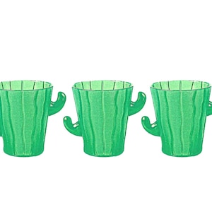 Yaomiao 24 Pcs Cactus Shot Glasses Set Clear Plant