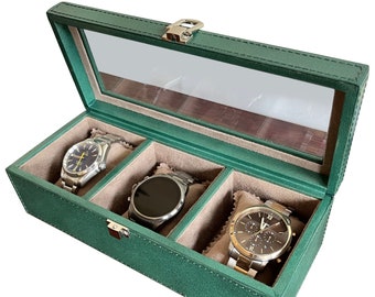 3 Slots Watch Box, Corporate Gifts, Watch Box, Husband Gift, Watch Box for Men, Christmas Gift, Best Man Gift, Watch Case, Boyfriend Gift