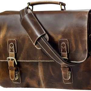 Leather Satchel Tan Briefcase Messenger Bag Laptop Bag Shoulder Bag For Women Gift For Men Office Bag Work Briefcase Rustic Large Satchel Antique Brown