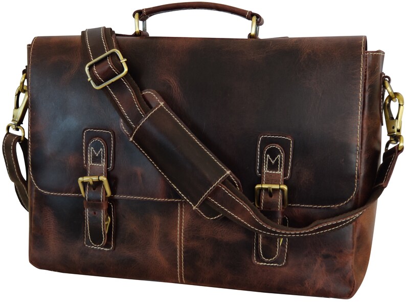 Leather Satchel Tan Briefcase Messenger Bag Laptop Bag Shoulder Bag For Women Gift For Men Office Bag Work Briefcase Rustic Large Satchel Walnut Brown