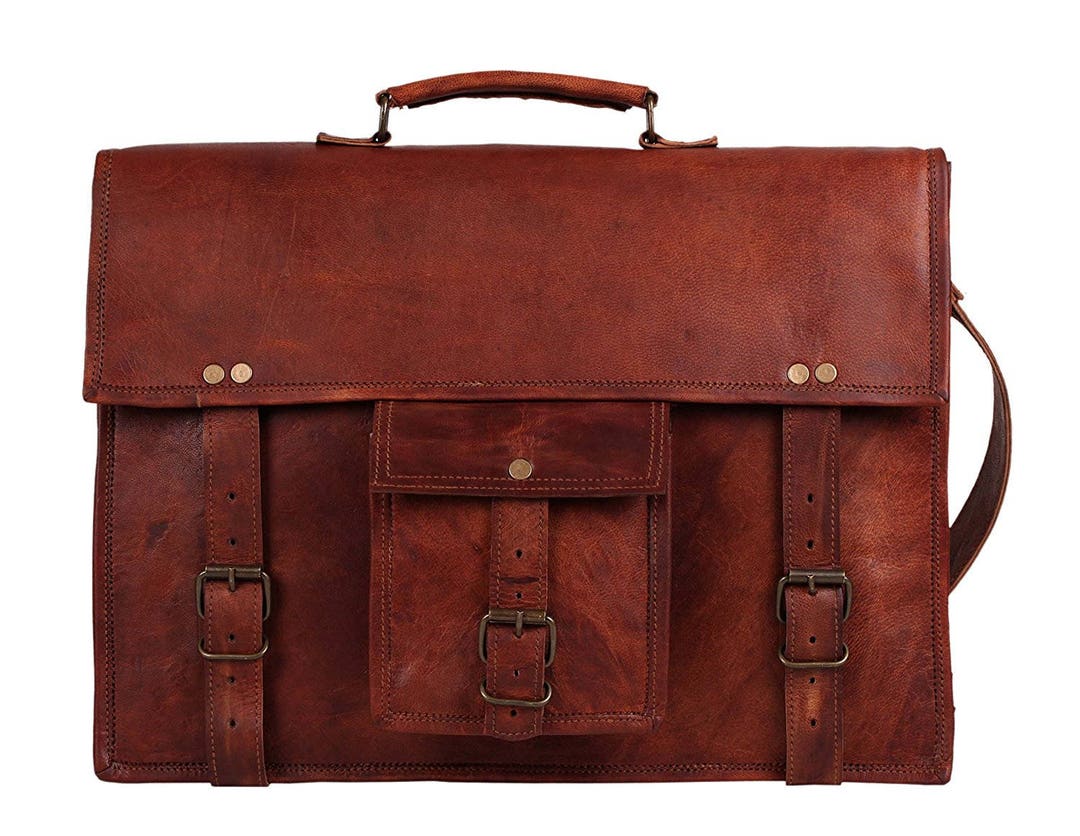 Leather Satchel Office Bag Leather Satchel Briefcase Fits a - Etsy