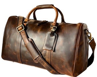 Leather Duffle Bag, Mens Weekend Bag, Leather Holdall Bag, Leather Overnight Bag, Leather Gym Bag, Personalized Duffel Bag, Travel Bag Women