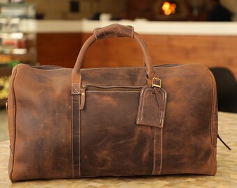 Leather Travel Bag Weekend Bag Leather Holdall Leather Overnight Bag Vacation Leather weekender Duffel Bag for Traveling gifts for him her