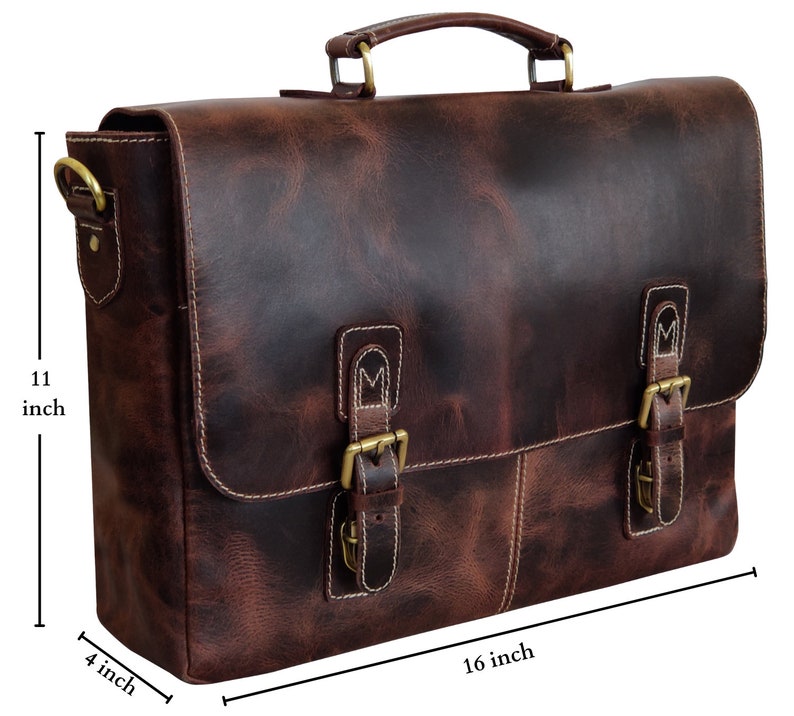 Leather Satchel Tan Briefcase Messenger Bag Laptop Bag Shoulder Bag For Women Gift For Men Office Bag Work Briefcase Rustic Large Satchel image 10