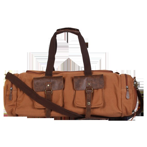 canvas leather duffle bag