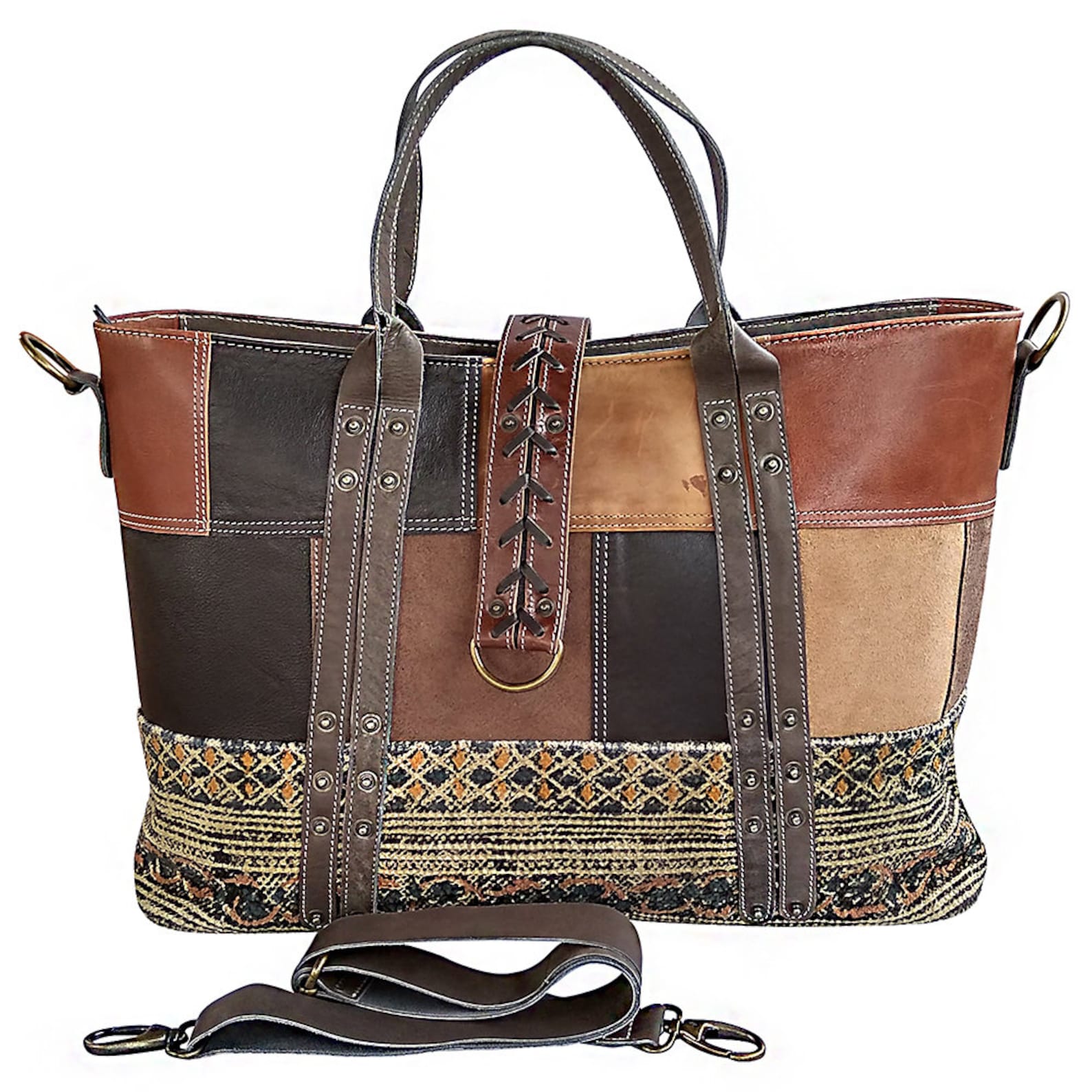 Woven Fabric Leather Shoulder Bag Women Handbag Women Tote Etsy