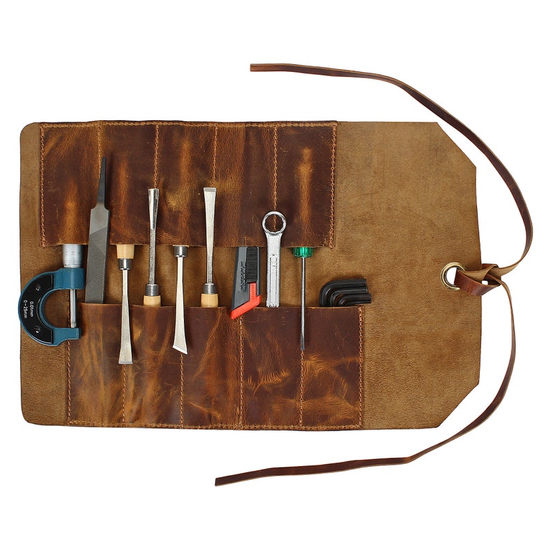 Leather Tool Roll Pouch Craft Tool Roll Leather Tool Case Etsy