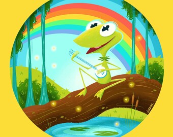 PRINT: 8.5" Square - Kermit the Frog Jim Henson Tribute