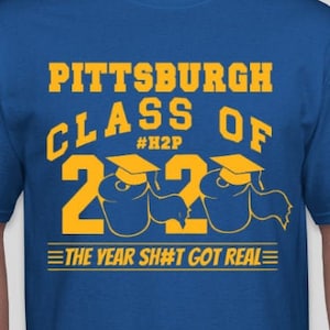 Maglietta PITTSBURGH Classe del 2020, Maglietta divertente della classe di laureati 2020, Carta igienica, Maglietta per anziani Taglia S-5XL Royal NUOVO