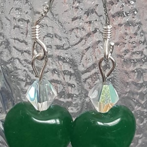 Heart shaped natural gemstone earrings