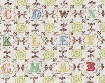 Stoff Baumwolle / Dekostoff / Patchworkstoff Buchstaben von Moda Fabrics