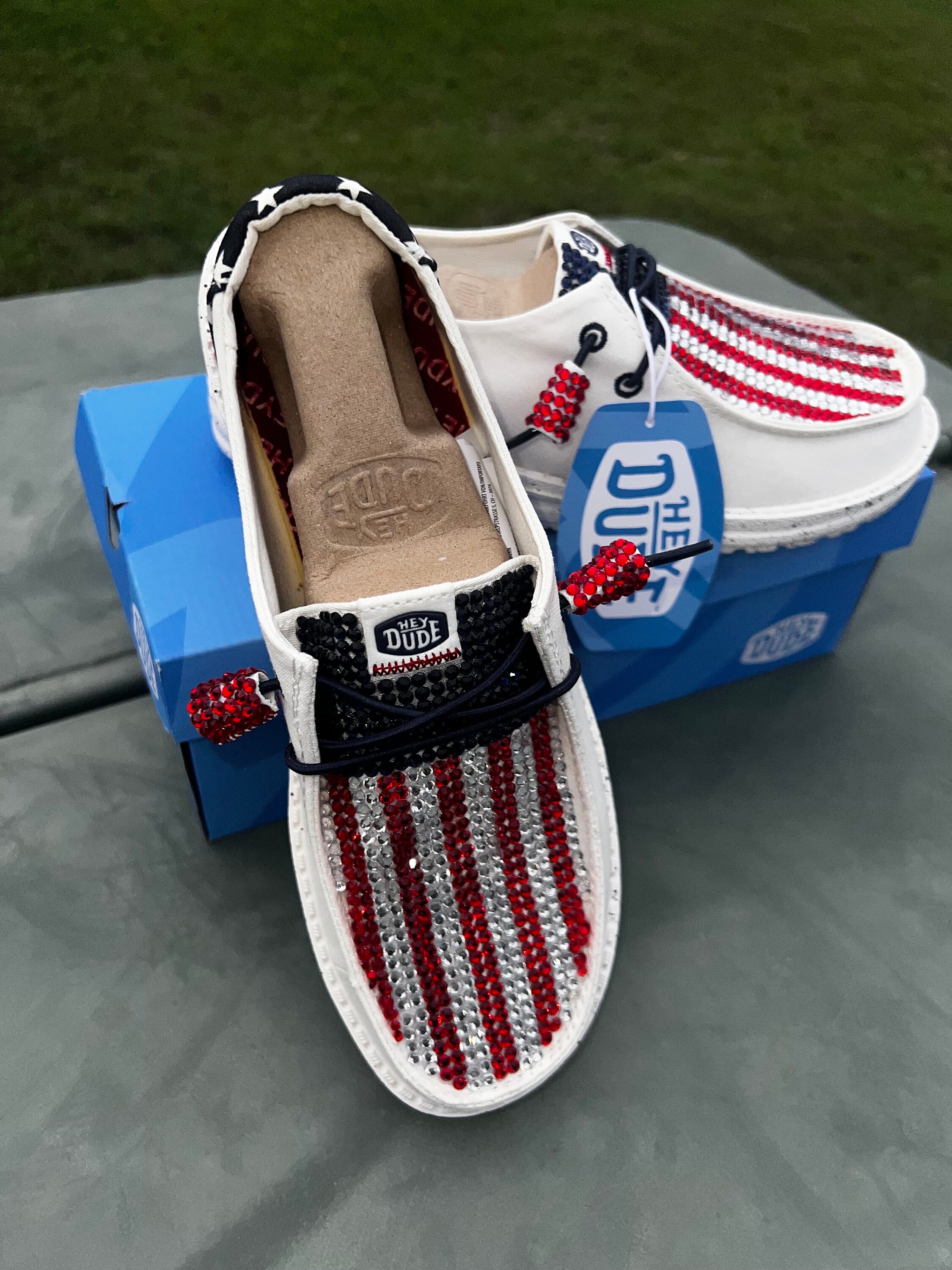 Hey Dude Patriotic Flag Print Shoes Hey Dude Women Sz 7/7.5 Wendy Tri Patriotic Americana Flag  main image 3