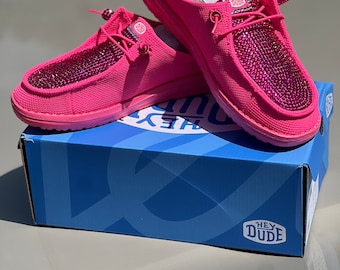 hey dudes electric pink slides