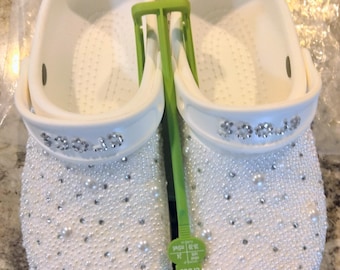 Pearl and rhinestone Crocs