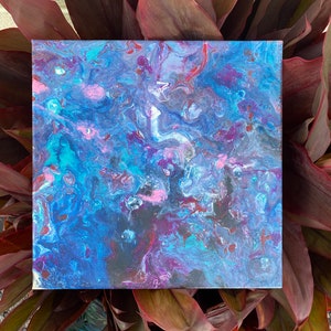 Swirls of Warm & Cool Colors on Canvas