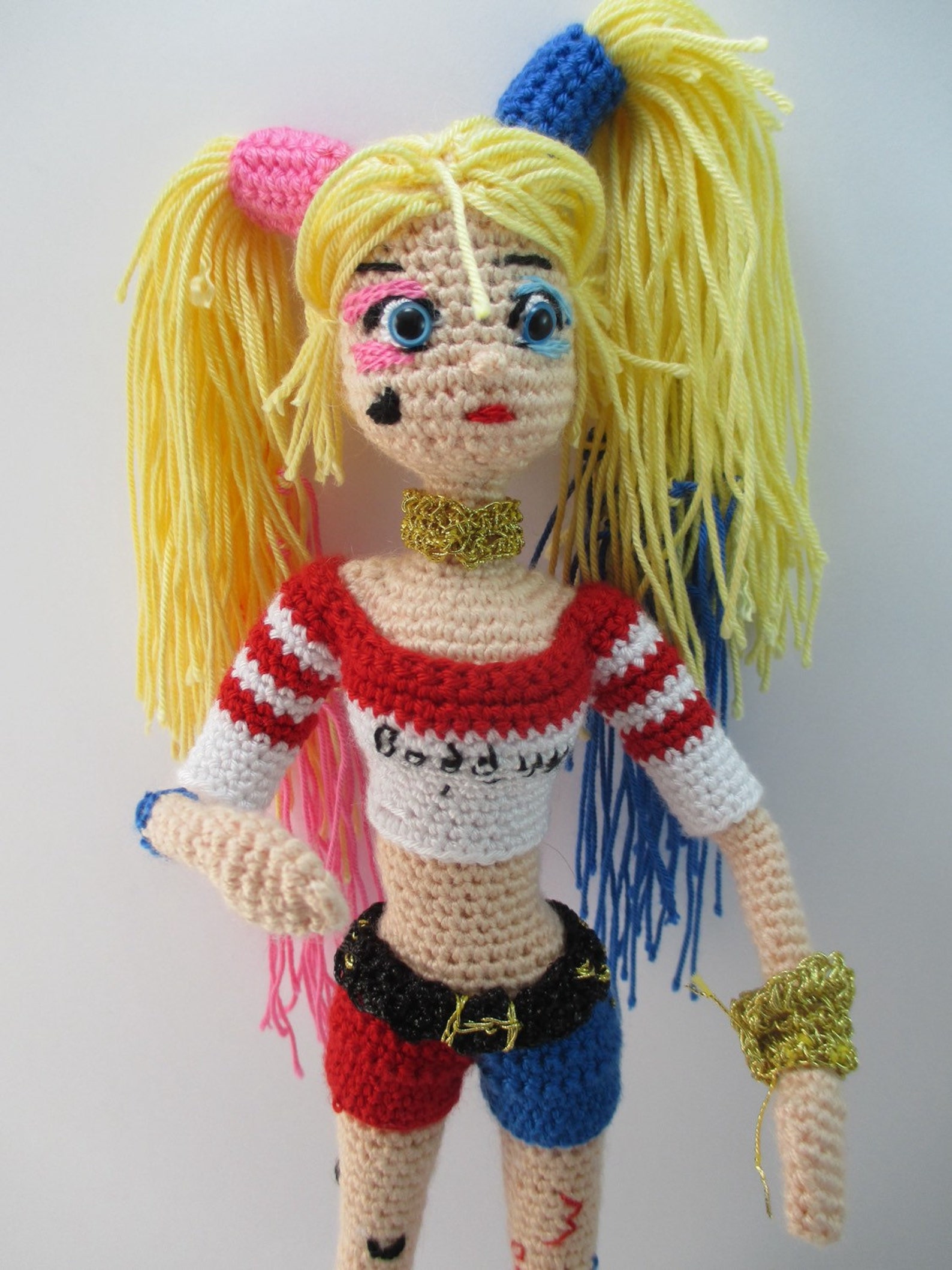 Harley Quinn Suicide Squad Inspired Crocheted Doll Harley Etsy