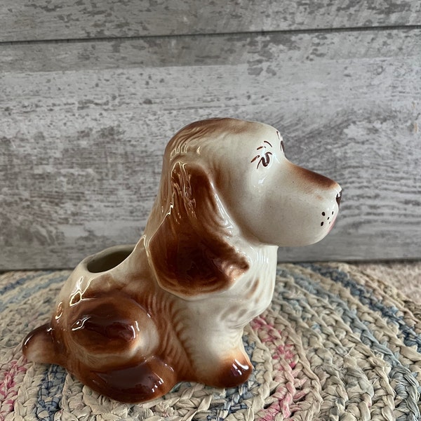 Vintage Shawnee Spaniel Dog Planter. Succulent Planter. 1940’s/1950’s