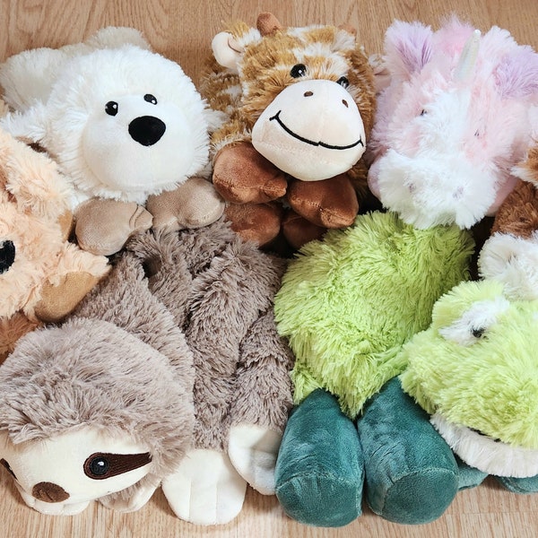 Kids cuddle up, warmable, plush animals