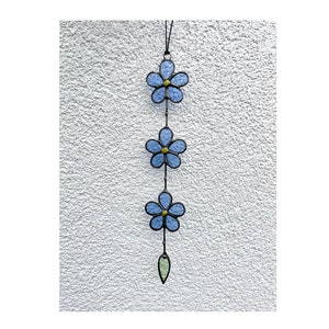 Forget me not mobile,stained glass flowers,everlasting flowers,stained glass forget me not,flower suncatcher,forget me not decoration