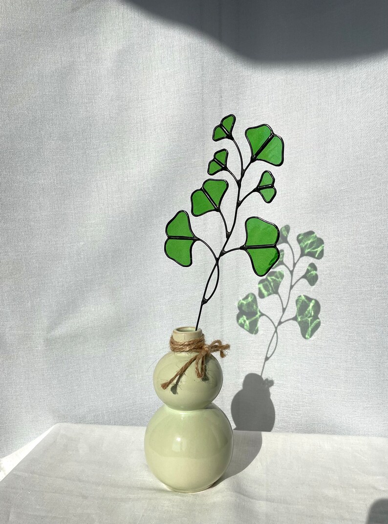 Stained Glass GINKGO Bilobagingko Stem,gift for Her,gingko Home Decor