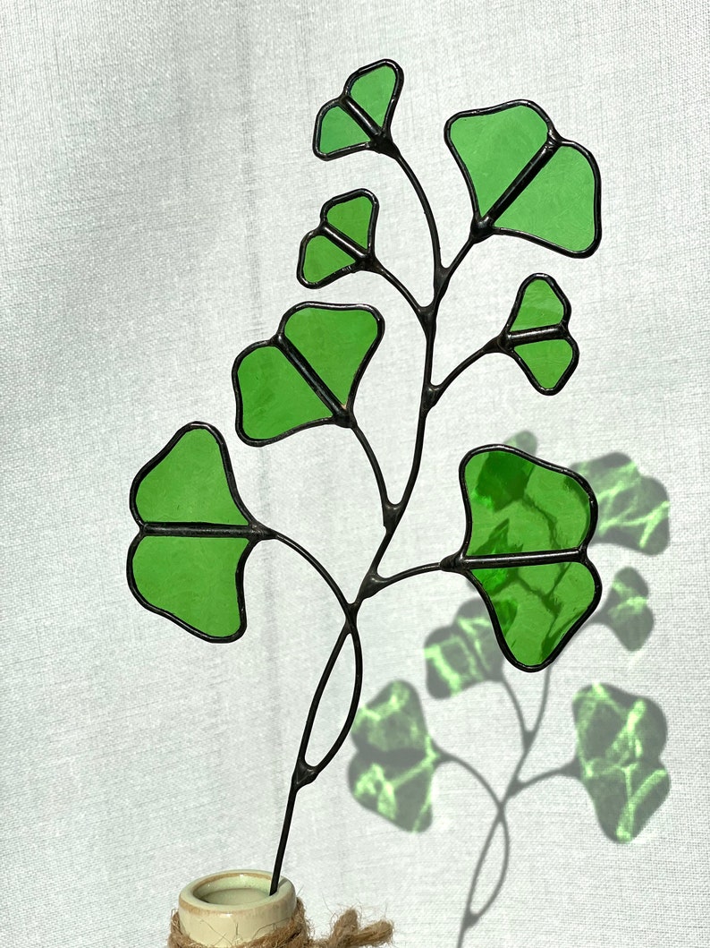 Stained Glass GINKGO Bilobagingko Stem,gift for Her,gingko Home Decor