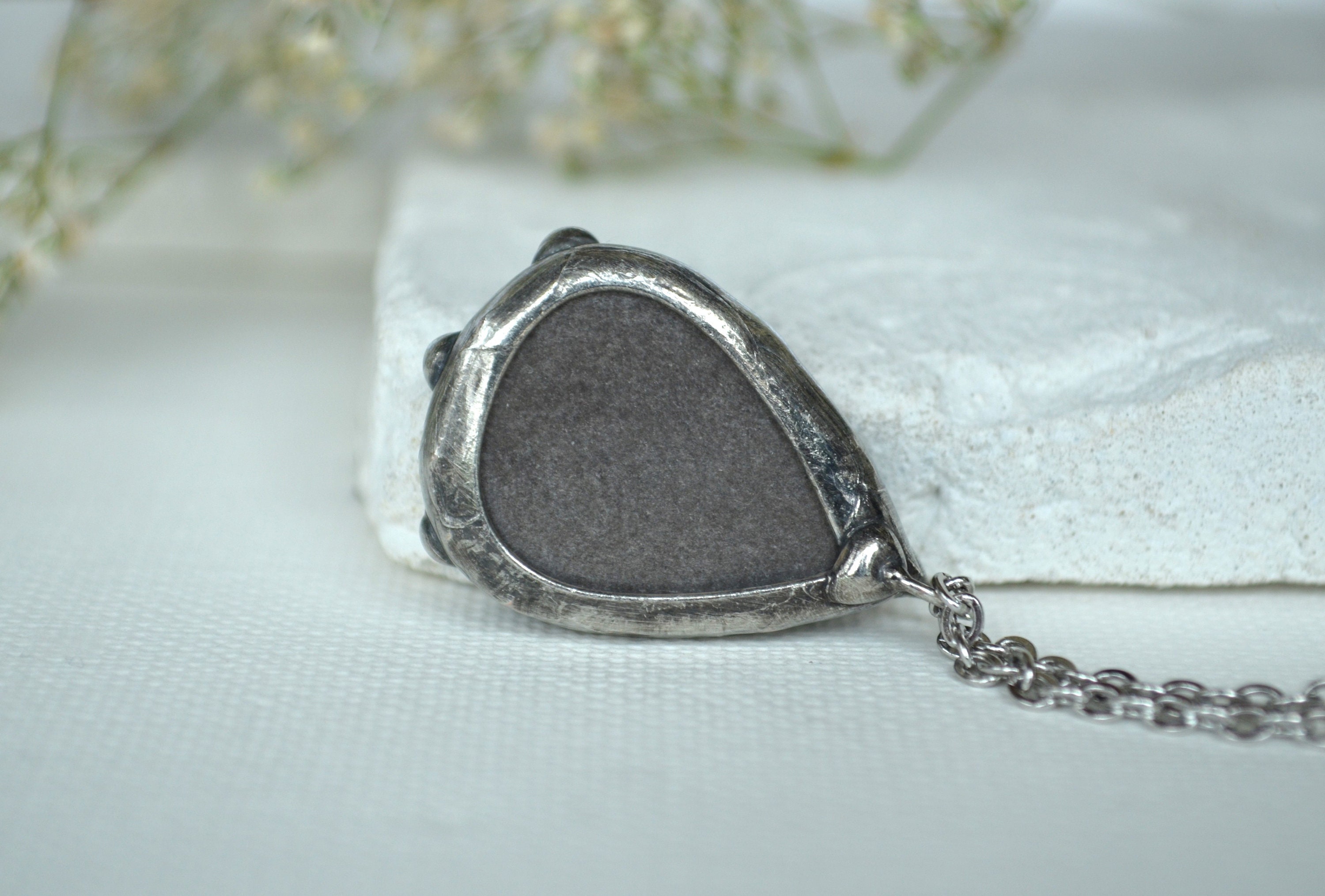 SILVERSHEEN OBSIDIAN collar collar de obsidiana viejo collar Etsy
