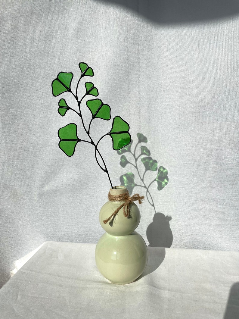Stained Glass GINKGO Bilobagingko Stem,gift for Her,gingko Home Decor