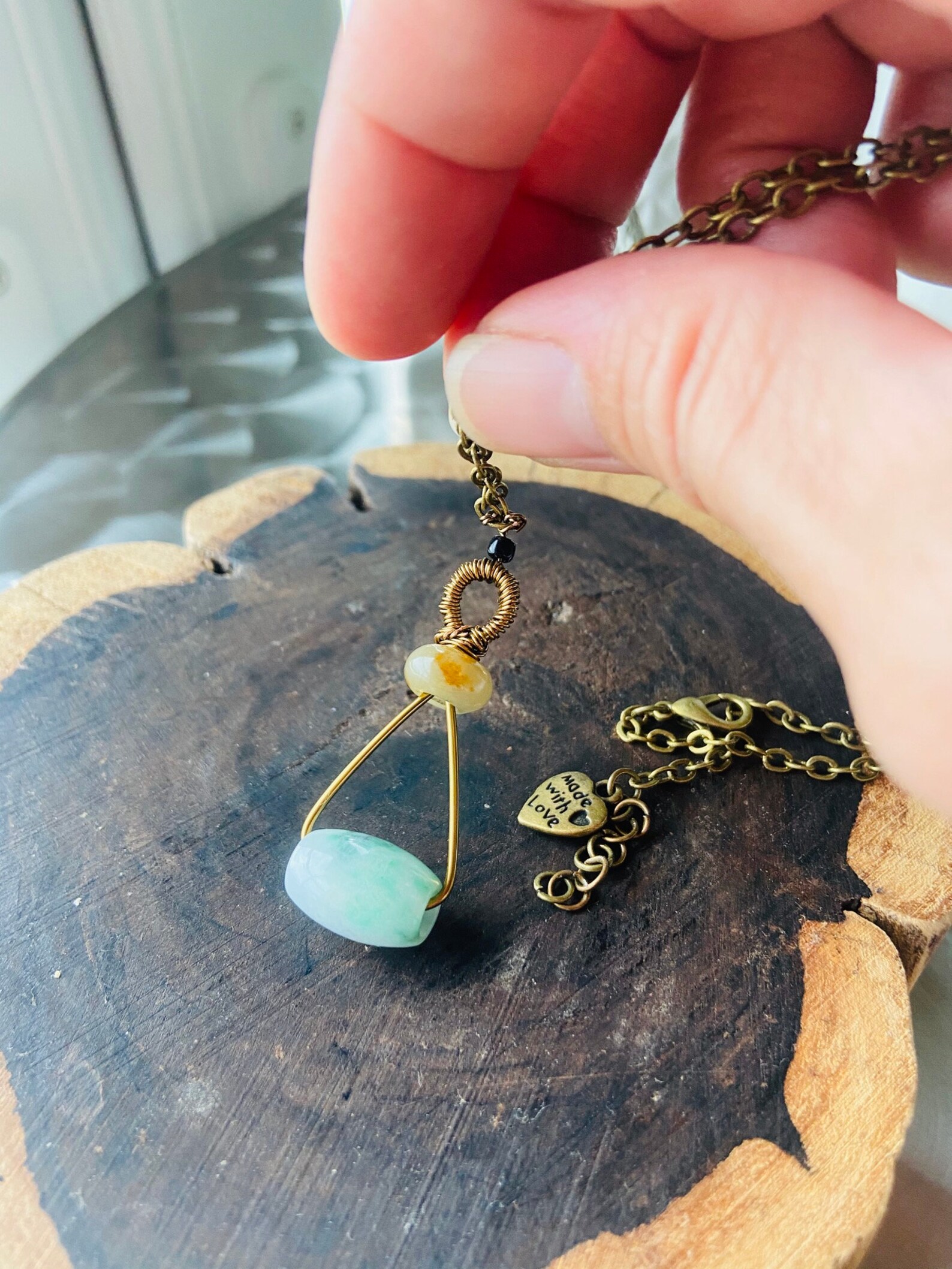 Jade barrel pendant Clearance