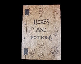 Book of Shadows, witchcraft supplies, Grimoire, Book of herbs and potions, journal, book, handmade book, witches book, pagan, herbal, gift